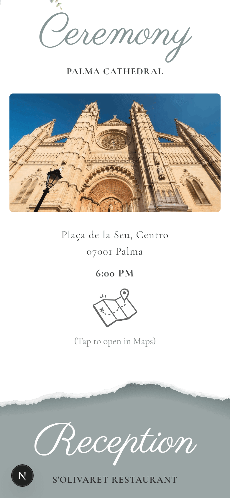 Classic Manor invitation open
