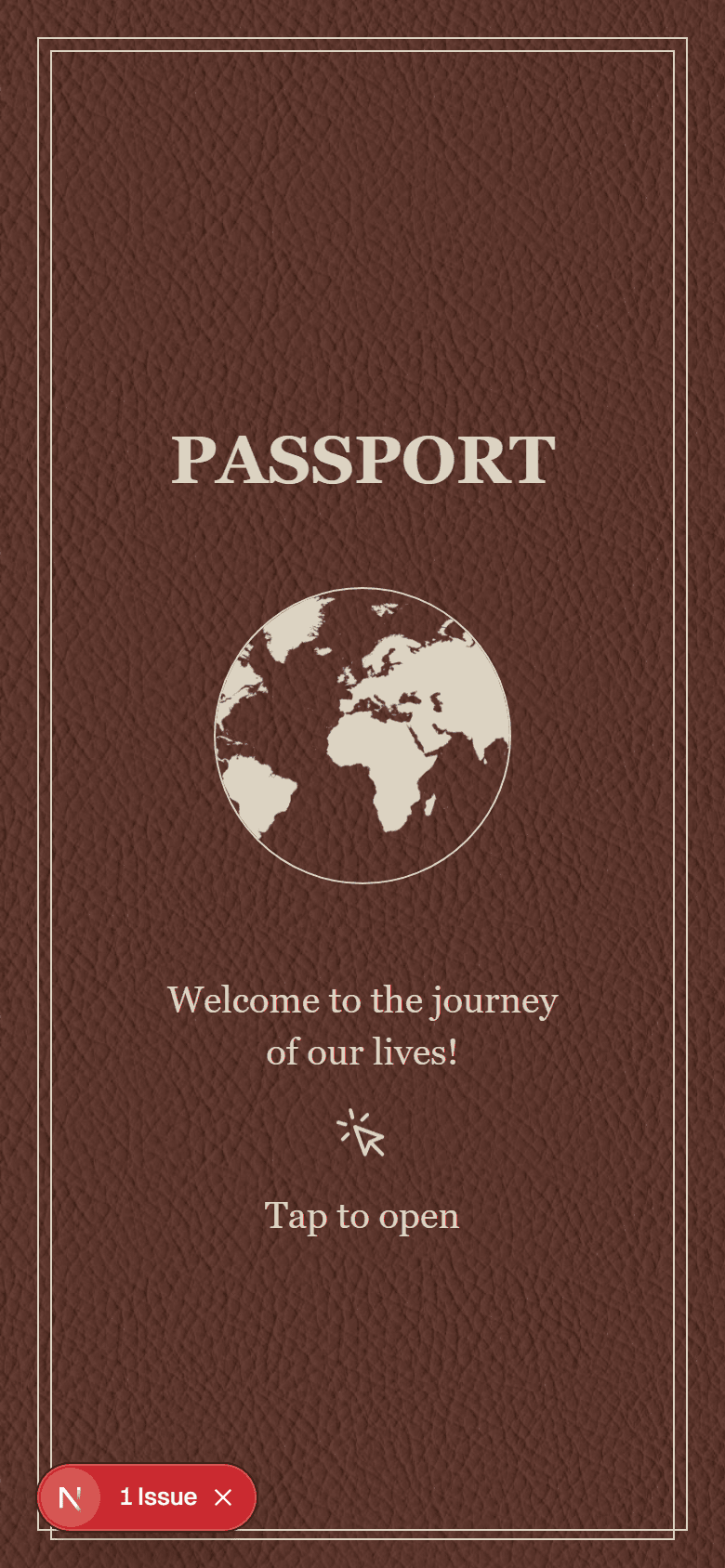 Passport Wanderlust invitation cover