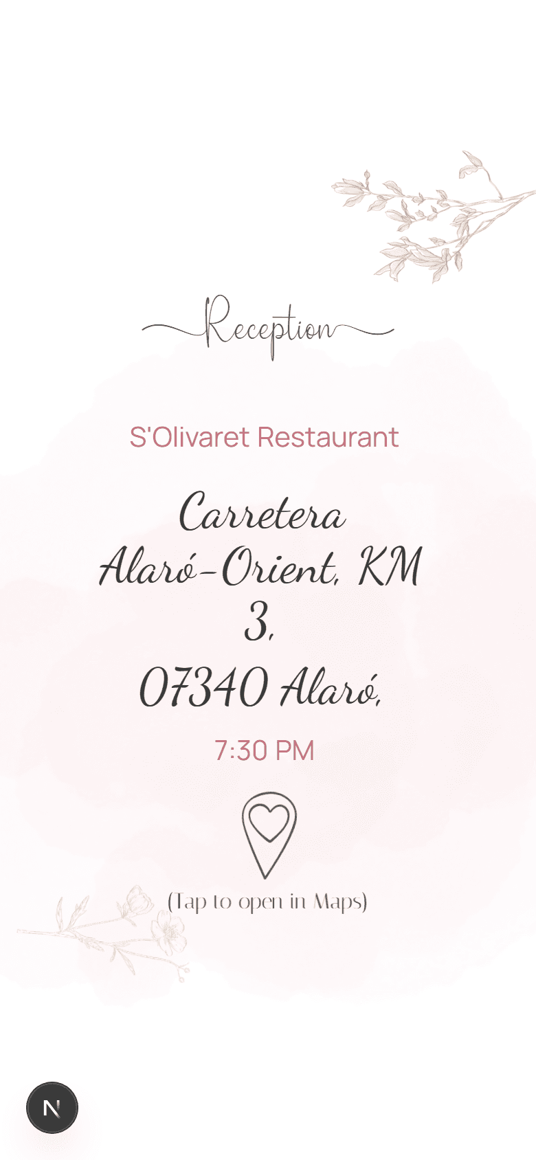 Soft Aquarelle invitation open